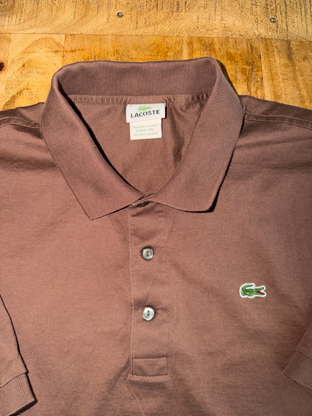 Lacoste Men's Chocolate Brown Pique Polo - Picture 2 of 6